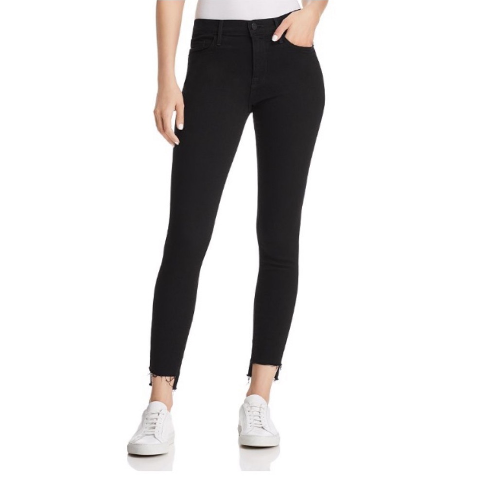 Frame Skinny Jeans NWOT Stagger Hem Black